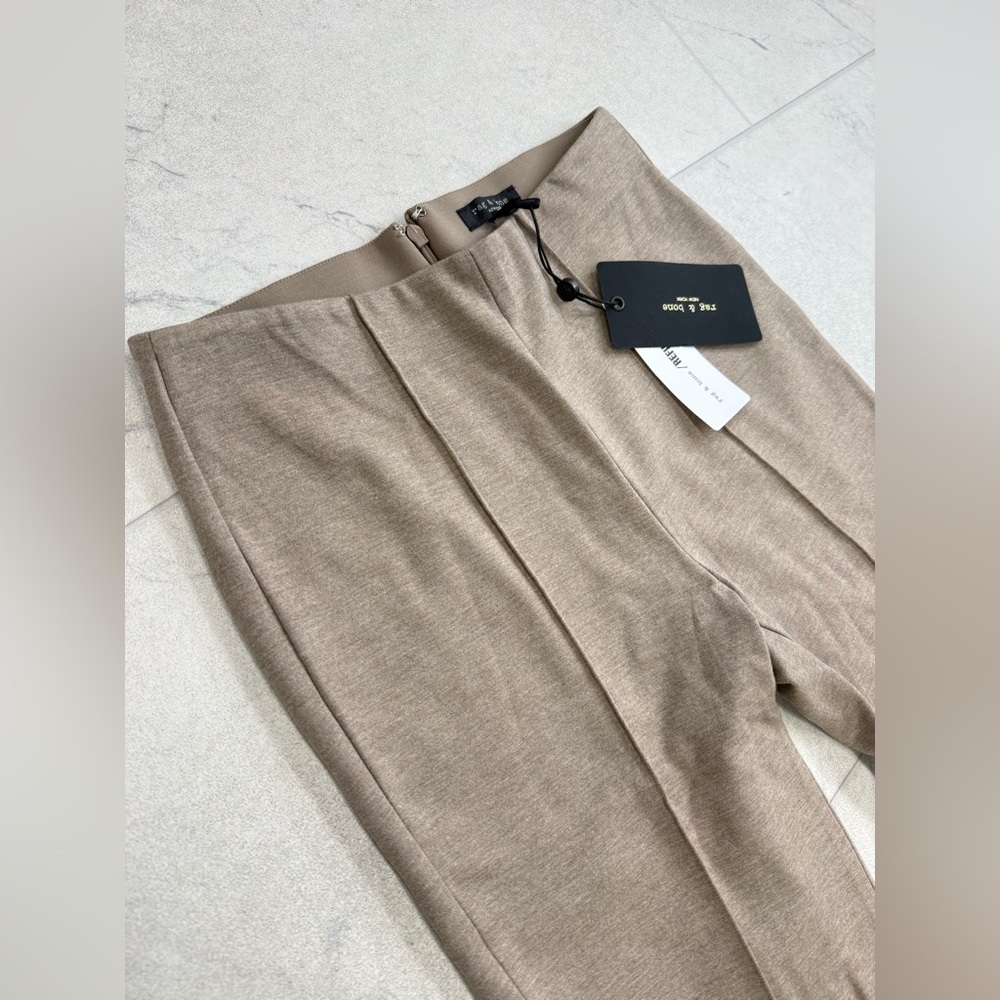 (RG-6) Rag & Bone Irina Ponte Kick Flare Pant In Heather Oatmeal - Picture 3 of 7